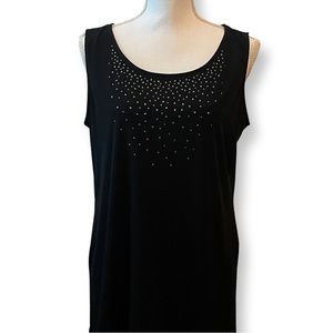 Susan Graver rhinestone sleeveless blouse~ medium